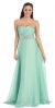 Strapless Weave Design Long Formal Evening Prom Dress in Mint